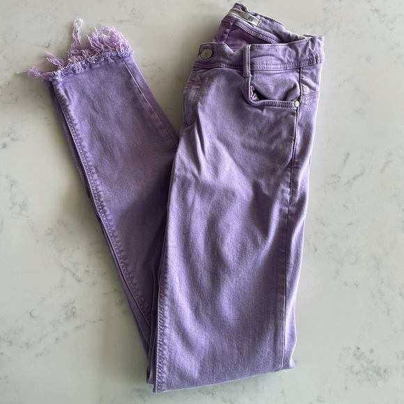 Zara Purple Raw Edge Jeans